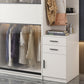 Modern Style Wardrobe White Colour Glass Wardrobe Closet With Drawer