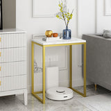 Frame Base Design Cocktail Table Slate Desktop Rectangular Coffee Table with Metal Base Clearhalo 'Coffee & Accent Tables' 'End & Side Tables' 'end_side_tables' 'furn' 'furn_end_side_tables' 'Furniture' 'Living Room Furniture' 1200x1200_01b663fe-07de-4332-85a1-19e745b76396