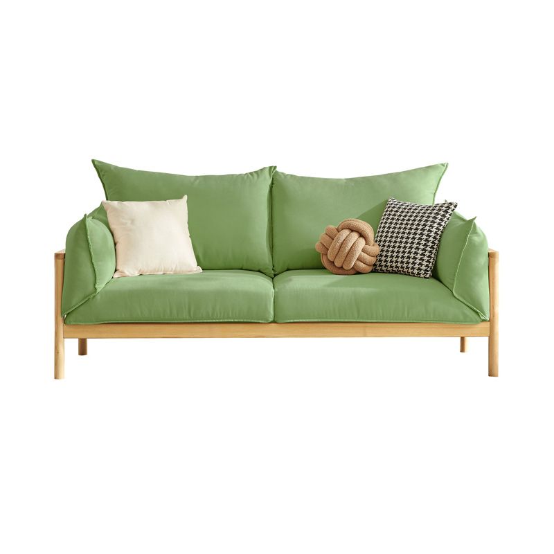 Modern 37" H Linen Wood Frame Square Arm Loveseat for Living Room