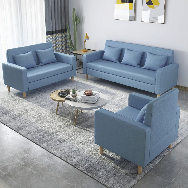 28.35" H Linen Square Arm Modern Sofa with Tight Back Slipcovered Sofa Clearhalo 'furn' 'furn_sofas' 'Furniture' 'furniture_sofas' 'kitchen' 'kitchen_sofas' 'Living Room Furniture' 'Sofa' 'sofas' 1200x1200_01b872f8-e7e8-409e-80c5-8d7f6495b1a7