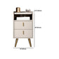 Stone Top Nightstand Modern Open Stoarge Drawer Legs Included Bed Nightstand