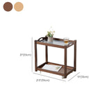 Legno massiccio contemporaneo 4 gambe quadrate a doppio livello tavolino