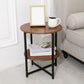 Contemporary Cross Legs End Table Round Double Tier End Table