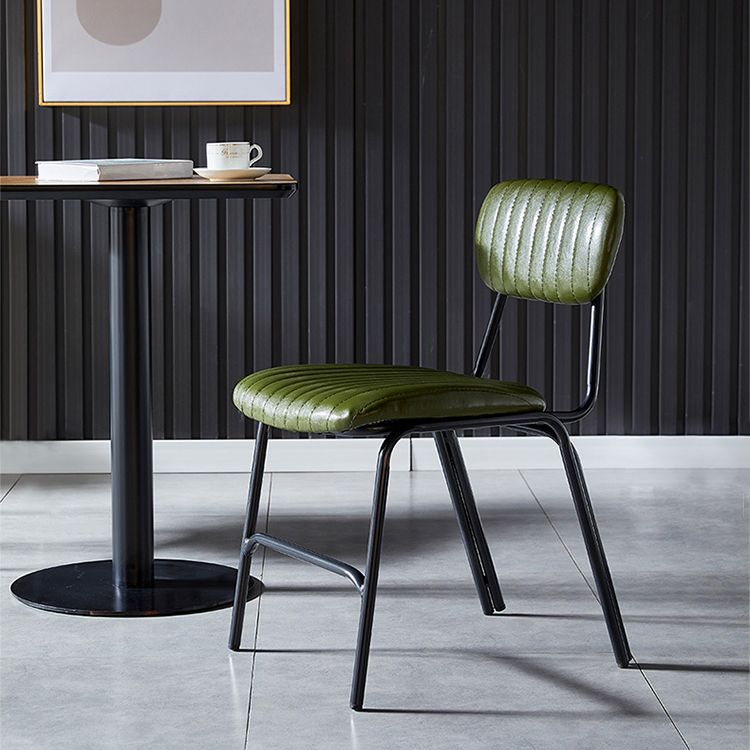 Industrial Design Open Back Dining Side Chairs Faux Leather Dining Chairs Clearhalo ' kitchen&dining_furn' 'Dining Chairs' 'Dining Tables & Seating' 'dining_chair' 'furn' 'furn_dining_chair' 'Furniture' 'furniture_dining_chair' 'Kitchen & Dining Furniture' 'kitchen' 1200x1200_01bbbd8b-b6a5-4c5c-90ae-ab745dcab2a4