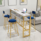 Glam Style Bar Table Set 1/5 Pieces Rectangle Faux Marble Counter Table Clearhalo 'Bar Furniture' 'furn' 'furn_home_bar_bar_sets' 'Furniture' 'Home Bars & Bar Sets' 'home_bar_bar_sets' 'Kitchen & Dining Furniture' 1200x1200_01bcefa3-4b4e-4424-94c8-8084d714d9ce