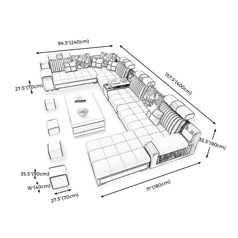 Faux Leather Pillowed Back Cushions Stain-Resistant Tufted Sectionals Sofa with Storage Clearhalo 'furn' 'furn_sectionals' 'Furniture' 'furniture_sectionals' 'kitchen' 'kitchen_sectionals' 'Living Room Furniture' 'Sectionals' 1200x1200_01bd9824-0c7e-4375-af77-4535c7aba925