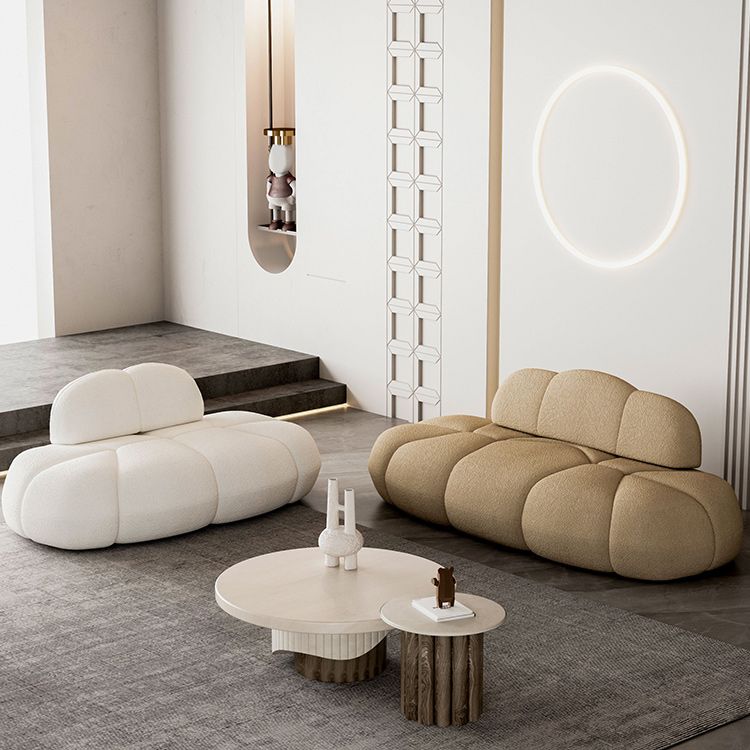 Contemporary Armless Sofa Wool Cloud-Shaped Seating in Cream Clearhalo 'furn' 'furn_sofas' 'Furniture' 'Living Room Furniture' 'Sofa' 'sofas' 1200x1200_01be735b-f9b7-41f2-a53a-1d55e393c561