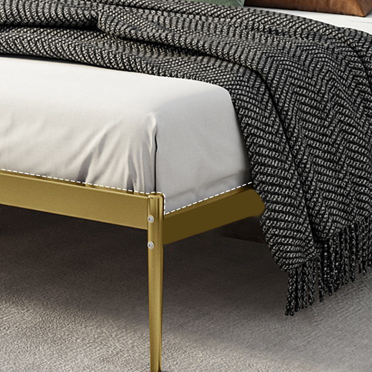 Metal Glam Metal Solid Colore Rettangolare Passa rivestito Standard Bed