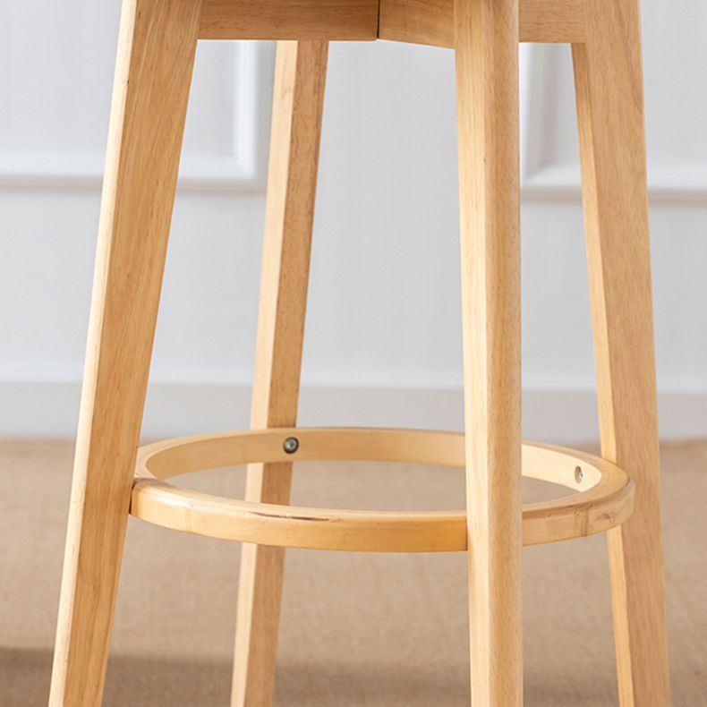 Scandinavian Rubberwood Low Back Barstool Milk Tea Shop Upholstered Stool Clearhalo 'Bar Furniture' 'Bar Stools' 'bar_stools' 'furn' 'furn_bar_stools' 'Furniture' 'Kitchen & Dining Furniture' 1200x1200_01bf5156-2e49-436b-a98d-36a9cb65ef90