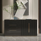Stegno a buffet in pietra in stile glam Black boxet ingegnerizzato in legno con 3 disegni