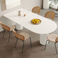 White Oval Dining Table Stone Top Dining Table with Double Pedestal Clearhalo 'Dining Tables & Seating' 'Dining Tables' 'dining_table' 'furn' 'furn_dining_table' 'Furniture' 'Kitchen & Dining Furniture' 1200x1200_01c029de-3be7-4dc9-a8a3-91ec52cc283d