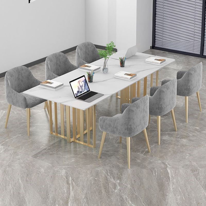 Scrivania rettangolare in pietra industriale 29,53 "Distanta da ufficio alta