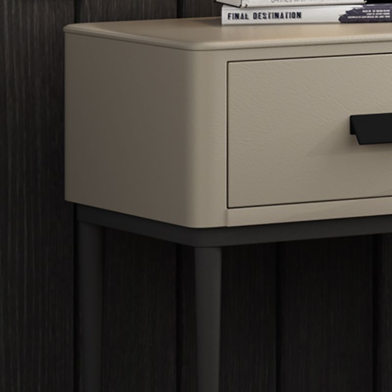 Mesa de noche moderna del gabinete de la cama y de cuero falso, 20 "L x 16" W x 18.5 "H