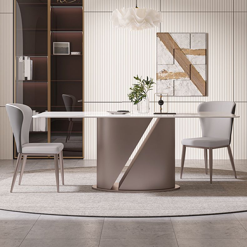 Designer Style Sintered Stone Top Dining Set 1/4/5/7 Pieces Dining Table with Chairs Clearhalo 'Dining Room Sets' 'Dining Tables & Seating' 'dining_room_set' 'furn' 'furn_dining_room_set' 'Furniture' 'furniture_dining_room_set' 'Kitchen & Dining Furniture' 1200x1200_01c34c83-164c-4609-9d57-d2eaef35cb5f