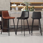 30-inch Glam Iron Barstool Distressed Low Back Indoor Tall Stool with Leather Seat Clearhalo 'Bar Furniture' 'Bar Stools' 'bar_stools' 'furn' 'furn_bar_stools' 'Furniture' 'furniture_bar_stools' 'Kitchen & Dining Furniture' 1200x1200_01c3ab2c-15ed-4002-b666-8c408b4ea496