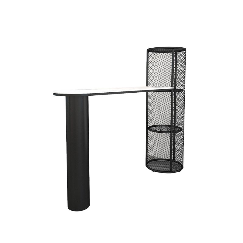 Modern Double Pedestal Sintered Stone Bar Table for Kitchen Dining Room Clearhalo 'Bar Furniture' 'Bar Tables' 'bar_tables' 'furn' 'furn_bar_tables' 'Furniture' 'Kitchen & Dining Furniture' 1200x1200_01c51464-febb-4179-8e82-222f09a9c941