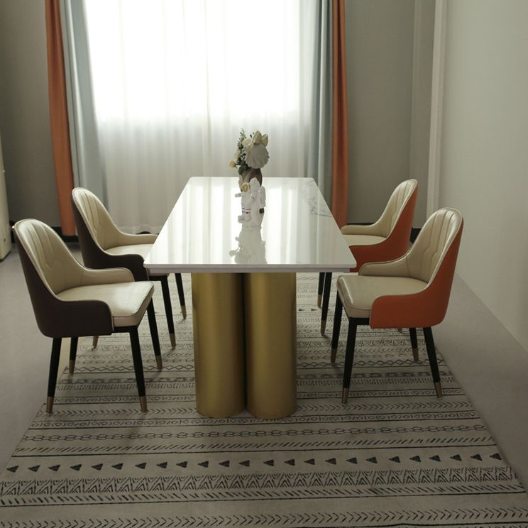 Metal Traditional Luxury Rectangle Indoor Table Sintered Stone Table for Home Clearhalo ' dining_table' 'Dining Tables & Seating' 'Dining Tables' 'furn' 'furn_dining_table' 'Furniture' 'furniture_dining_table' 'Kitchen & Dining Furniture' 'kitchen&dining_furn' 'kitchen' 'kitchen_dining_table' 1200x1200_01c5f38d-6a80-4ce2-a24e-57863da14412