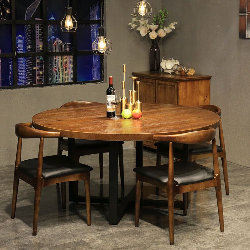 Moderne 1/5/7-delige eetset ronde grenenhouten eettafel voor eetkamer keuken