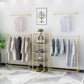 Metal Modern Coat Hanger Hanging Rail Coat Rack Entryway Kit in Gold