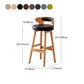 Contemporary Leather Solid Wood Barstools Bristol Bar Stool with Footrest and Low Back Clearhalo 'Bar Furniture' 'Bar Stools' 'bar_stools' 'furn' 'furn_bar_stools' 'furniture_bar_stools' 'Kitchen & Dining Furniture' 'kitchen&dining_furn' 'kitchen' 'kitchen_furn' Furniture' 1200x1200_01c8b05d-7e23-4bad-a07d-f2e91dad584b