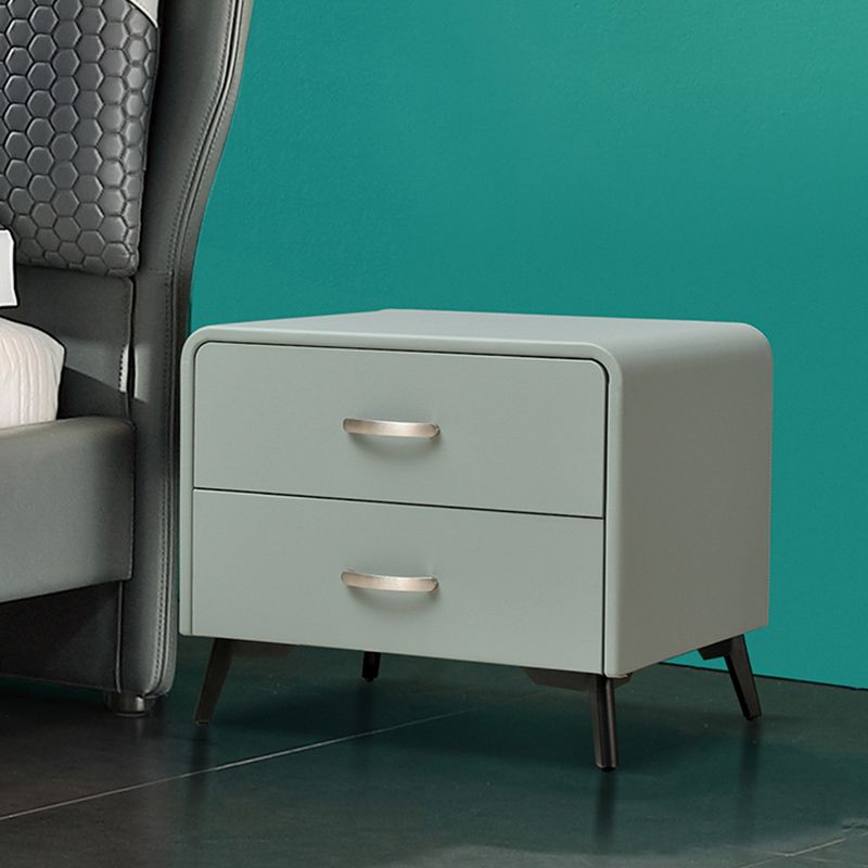 18 '' tavolo da notte in legno massello alto 2-disegno in pelle finta