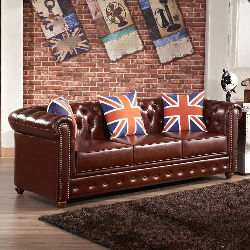 Canapé à dos fendu tufted 33.46 "d x 29,52" H canapé à bras roulé pour le salon