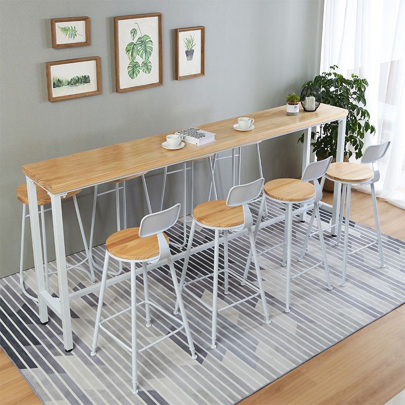 Modern Style Pub Table Solid Wood Rectangle Bar Table in Natural Clearhalo 'Bar Furniture' 'Bar Tables' 'bar_tables' 'furn' 'furn_bar_tables' 'Furniture' 'Kitchen & Dining Furniture' 1200x1200_01c9aa45-3b38-4c18-8f8b-326fe5e7b518