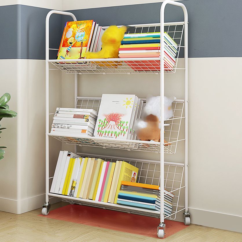 Contemporary Closed Back Bookshelf Metal Vertical Shelf Bookcase for Living Room Clearhalo 'Bookcases' 'furn' 'furn_bookcases' 'Furniture' 'Office Furniture' 1200x1200_01ca4eed-caaa-4962-9843-86632d3e3dc5