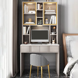 Bureau en pierre de style contemporain Bureau de forme rectangulaire Bureau de tâche en champagne / blanc