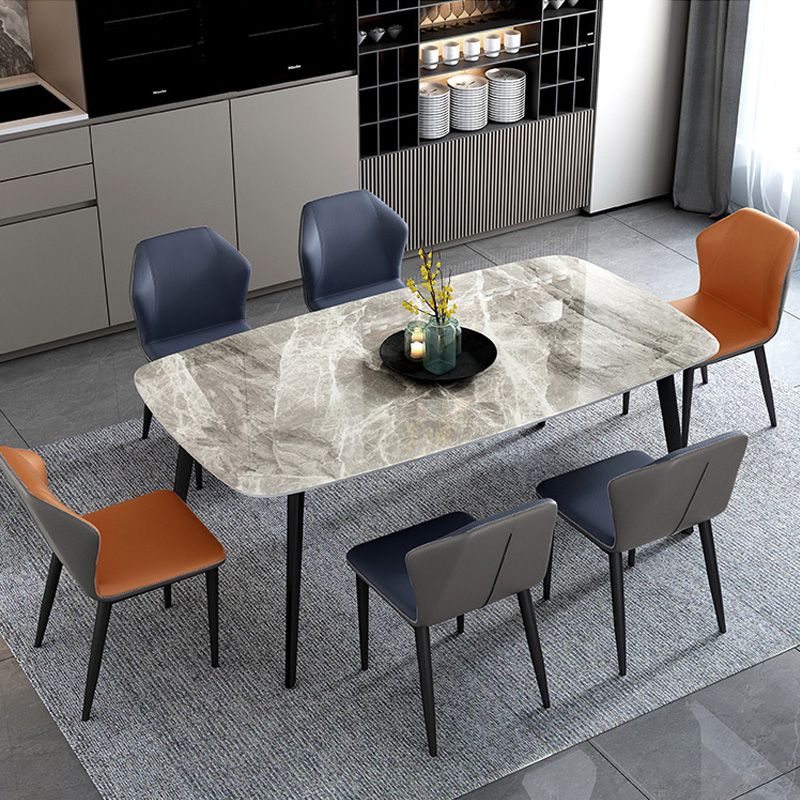 Home Sintered Stone Kitchen Table Industrial Rectangle Fixed Dining Desk Clearhalo 'Dining Tables & Seating' 'Dining Tables' 'dining_table' 'furn' 'furn_dining_table' 'Furniture' 'Kitchen & Dining Furniture' 1200x1200_01cae633-baa5-4ef4-aefe-13262fc7dae5