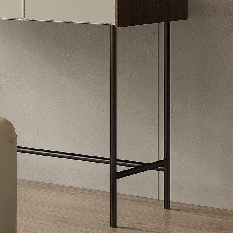 Glam Faux Leather Makeup Vanity Desk Bedroom Vanity Dressing Table