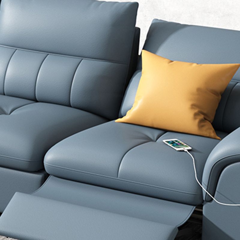 Stainless Steel Blue Genuine Leather Living Room Flared Arm Sofa Clearhalo 'furn' 'furn_sofas' 'Furniture' 'Living Room Furniture' 'Sofa' 'sofas' 1200x1200_01cbf67b-5090-4256-9d9a-adec2ab5cca1