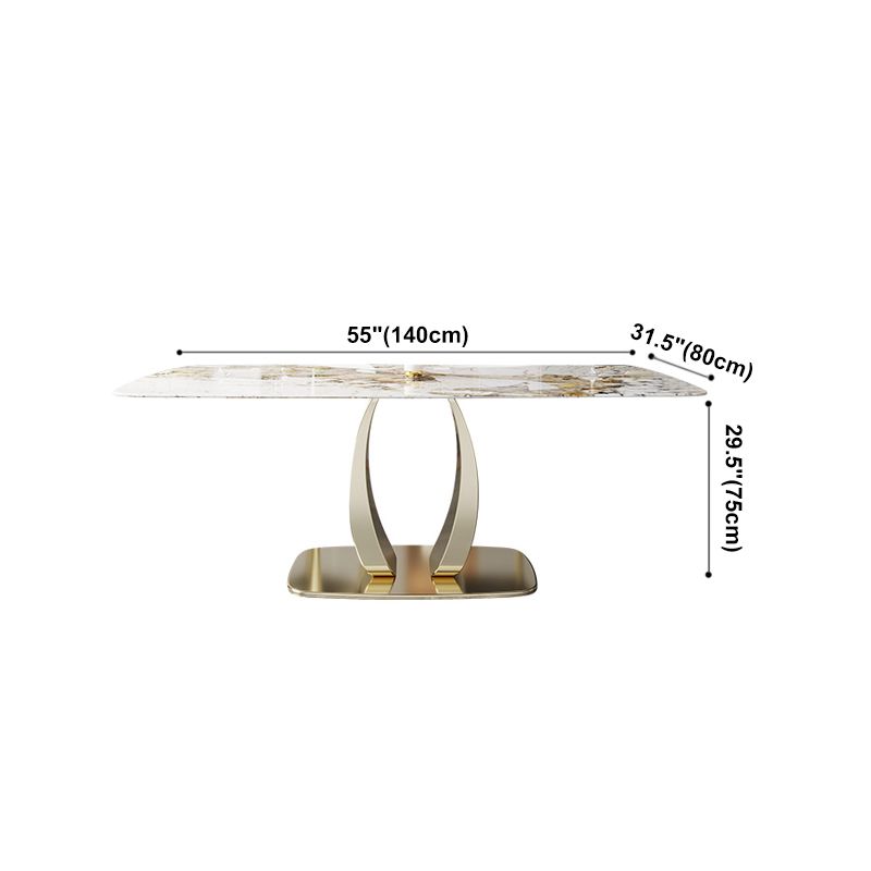 Glam Sintered Stone Dining Table Rectangle Standard Dining Table for Kitchen Clearhalo ' dining_table' 'Dining Tables & Seating' 'Dining Tables' 'furn' 'furn_dining_table' 'Furniture' 'furniture_dining_table' 'Kitchen & Dining Furniture' 'kitchen&dining_furn' 'kitchen' 'kitchen_dining_table' 1200x1200_01cc510f-41bf-4040-8311-574bcdf42c5d