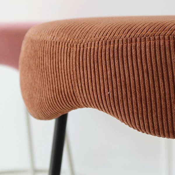 Modern Armless Backless Counter Stool Iron Cafe Bar Stool with Flannel Cushion and Pedal Clearhalo 'Bar Furniture' 'Bar Stools' 'bar_stools' 'furn' 'furn_bar_stools' 'Furniture' 'furniture_bar_stools' 'Kitchen & Dining Furniture' 1200x1200_01cd0c60-cc28-4c18-9c7c-63be16e3366b