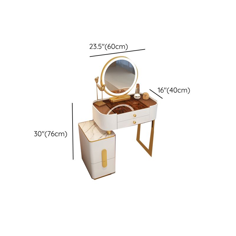 Glam Glass Makeup Counter 29.9" H Bedroom Make-up Vanity with Drawer