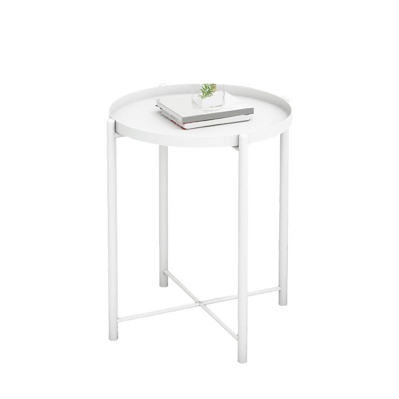 Round Metal Table Plate 4 Legs Base Tray Table Top Side Table