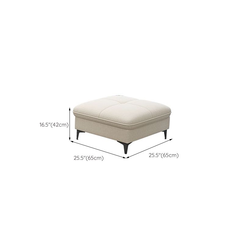 Stain-Resistant Sectional Sofa for Living Room in White with Pillow Top Arm