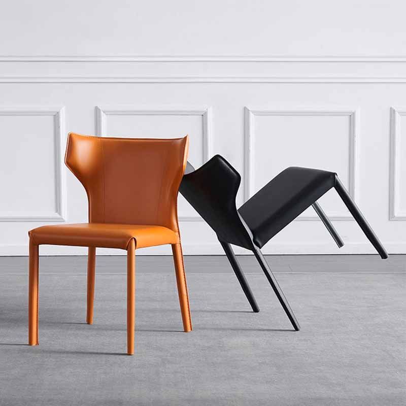 Modern Style Home Side Chair Wingback Leather Upholstered Dining Room Chair Clearhalo ' kitchen&dining_furn' 'Dining Chairs' 'Dining Tables & Seating' 'dining_chair' 'furn' 'furn_dining_chair' 'Furniture' 'furniture_dining_chair' 'Kitchen & Dining Furniture' 'kitchen' 1200x1200_01d0b1bf-4480-46ba-a234-91479fb77dce