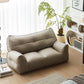 Contemporary Cushions Seating Faux Leather Sofa in Gold and Dark Gray