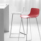 Sgabello da bar in plastica in plastica da bar in stile moderno con gambe metalliche per la casa