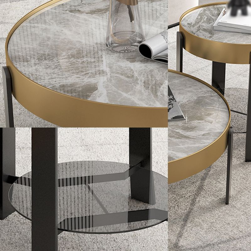 Contemporary Coffee Table Set 4 Legs Slate Coffee Cocktail Table Clearhalo 'Coffee & Accent Tables' 'Coffee Tables' 'coffee_tables' 'furn' 'furn_coffee_tables' 'Furniture' 'Living Room Furniture' 1200x1200_01d24860-4282-4eea-abd7-069c88234883
