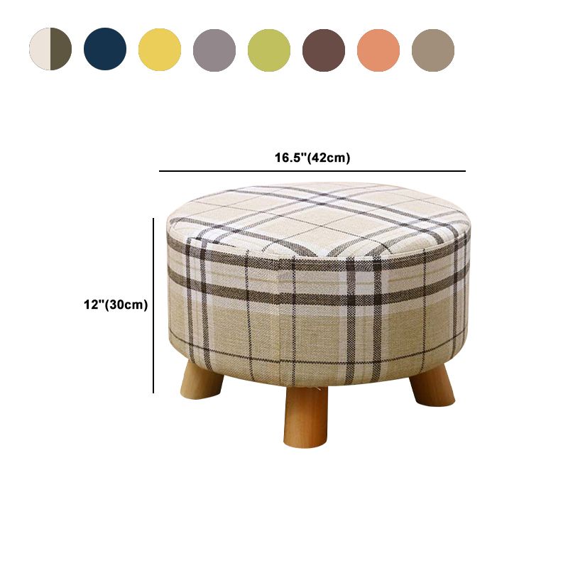 Contemporary Round Ottoman Footrest Plain Cotton Fade Resistant Sherpa Pouf Clearhalo 'furn' 'furn_ottomans_poufs' 'Furniture' 'Living Room Furniture' 'Ottomans & Poufs' 'ottomans_poufs' 1200x1200_01d31417-0b0d-4fb0-910e-24d8a389e91c