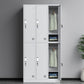 Contemporary Grey Storage Cabinet Metal Cabinet with Hinged Doors