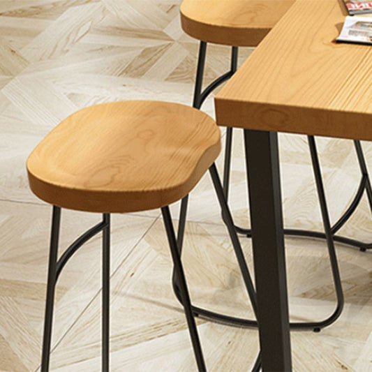 Contemporary Solid Wood Counter Stool Saddle Seat Bar Stool for Indoor Clearhalo 'Bar Furniture' 'Bar Stools' 'bar_stools' 'furn' 'furn_bar_stools' 'Furniture' 'Kitchen & Dining Furniture' 1200x1200_01d77306-930a-4071-add5-cbf613a783ae