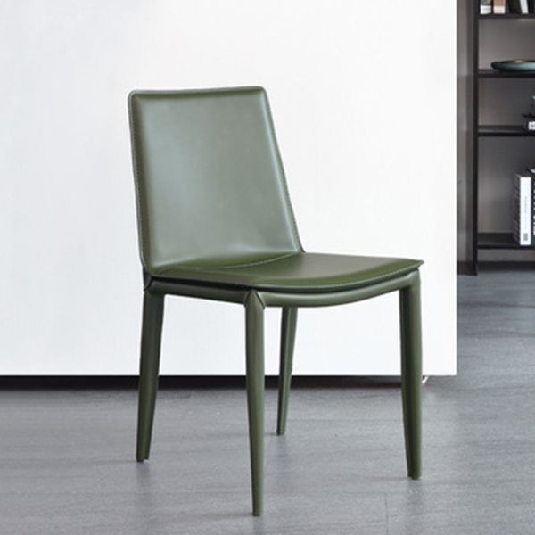 Modern Kitchen PU Leather Dining Side Chair Solid Back Dining Side Chair Clearhalo ' kitchen&dining_furn' 'Dining Chairs' 'Dining Tables & Seating' 'dining_chair' 'Furniture' 'furniture_dining_chair' 'Kitchen & Dining Furniture' 'kitchen' 1200x1200_01da50c9-634d-4120-baa5-bb7c643981ee