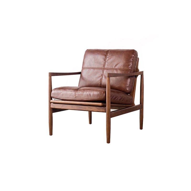 Contemporary Genuine Leather Accent Armchair Tufted Genuine Leather Arm Chair Clearhalo 'Accent Chairs' 'accent_chairs' 'Chairs & Seating' 'furn' 'furn_accent_chairs' 'Furniture' 'Living Room Furniture' 1200x1200_01dab1f5-deb6-4419-bb5f-b2e315d60dc9