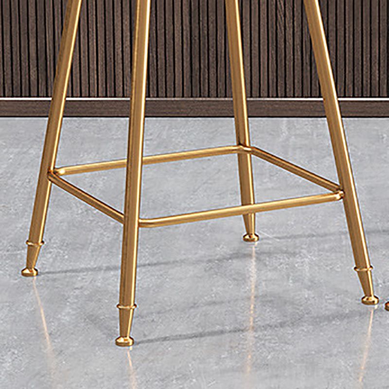 Contemporary Bar Stool Round Seat Barstool with Footrest and Metal Base Clearhalo 'Bar Furniture' 'Bar Stools' 'bar_stools' 'furn' 'furn_bar_stools' 'Furniture' 'Kitchen & Dining Furniture' 1200x1200_01db369b-a6d0-4a71-8070-283df50b1869