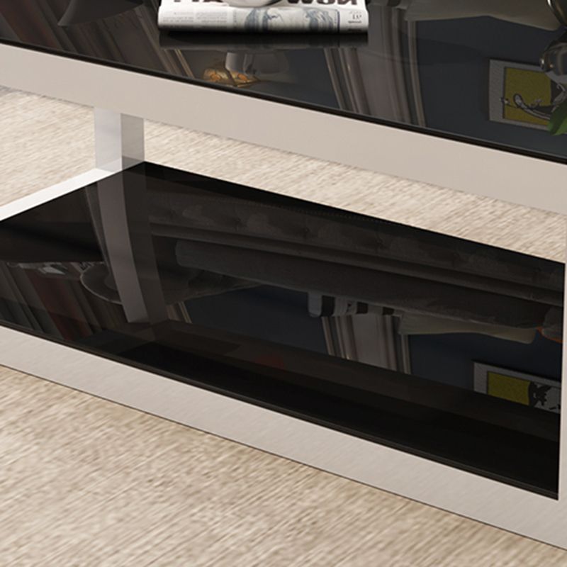 Moderner Stil runder temperierter Glas Top Metal Rahmen Basis Couchtisch