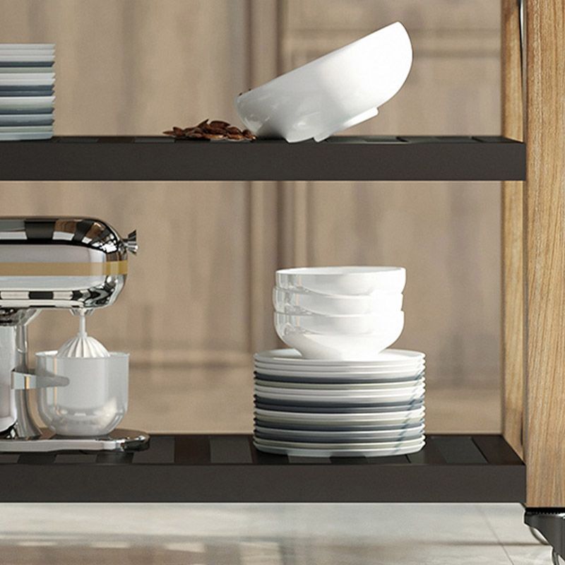 Modern Open Storage Kitchen Trolley Rolling Pine Wood Prep Table Clearhalo 'furn' 'furn_kitchen_islands_carts' 'Furniture' 'Kitchen & Dining Furniture' 'Kitchen Islands & Carts' 'kitchen_islands_carts' 1200x1200_01dc7915-7954-463b-8009-56f1d99da24a