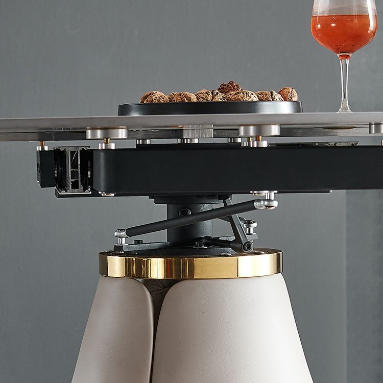 Casual Extendable Round Shape Table Sintered Stone Standard Dining Table for Kitchen Clearhalo ' dining_table' 'Dining Tables & Seating' 'Dining Tables' 'furn' 'furn_dining_table' 'Furniture' 'furniture_dining_table' 'Kitchen & Dining Furniture' 'kitchen&dining_furn' 'kitchen' 'kitchen_dining_table' 1200x1200_01def4a2-d5fd-4a64-8602-949c37e08292